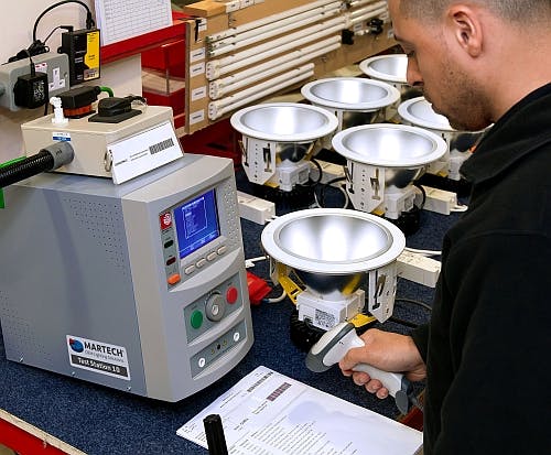 Light fittings manufacturer Martech boosts electrical safety testing with Clare HAL 104 tester