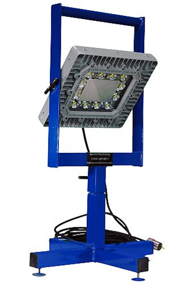Larson Electronics' 150W explosion-proof LED light features non-sparking aluminum stand
