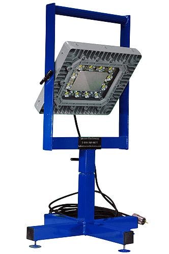 Larson Electronics&apos; 150W explosion-proof LED light features non-sparking aluminum stand