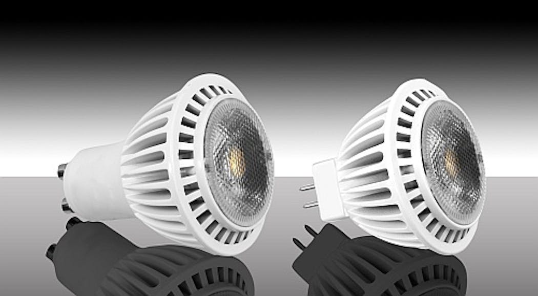 MaxLite&apos;s LED MR16 lamps feature bi-pin and GU10 bases, meet California quality spec
