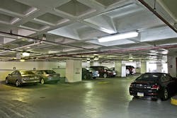 Independence LED parking garage light fixture is approved by DLC