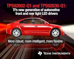 TI adds LED driver ICs for automotive forward and rear lighting