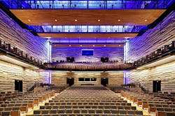 City Performance Hall in Dallas, Texas, provides an inspiring entry to the renowned Dallas Arts District with GE Lighting products. (Photo credit: Dallas Office of Cultural Affairs.)