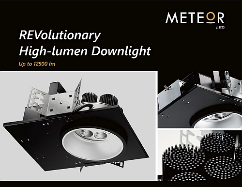 Meteor Lighting launches 145W and 95W REV Series LED downlights for high ceiling applications