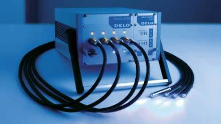 DELO LED spot lamp cures adhesive layers up to 10-mm thick with 400-nm wavelength