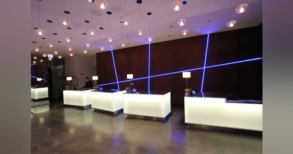 Radisson Led Lights iLight's Plexineon provides blue LED lighting at Radisson Blu Aqua ...