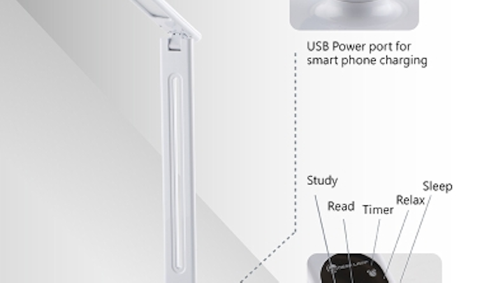 Luxy Star adds flexibility to LED desk lamp, and USB-based charging for smart devices