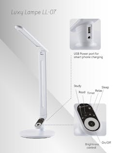 Luxy Star adds flexibility to LED desk lamp, and USB-based charging for smart devices