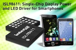 Intersil combines LED driver and display power functions for mobile screens
