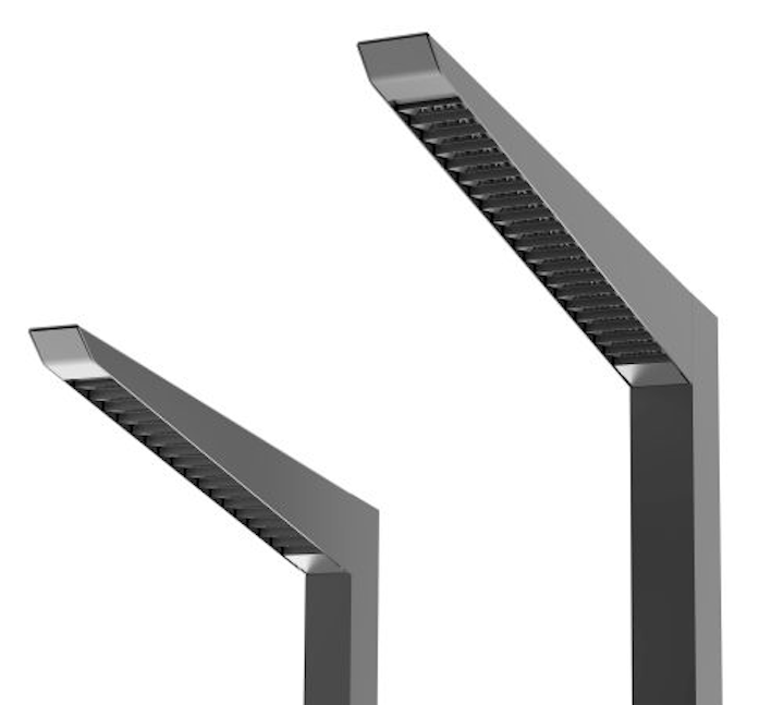 Architectural Area Lighting LED KicK outdoor luminaire angles light output for pedestrian comfort