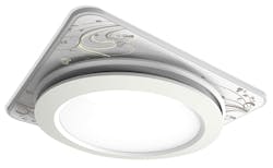 Sunon&apos;s 12W LED downlight features an integrated DC fan for the residential market