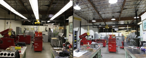 Race engine manufacturer installs LED lighting in California shop