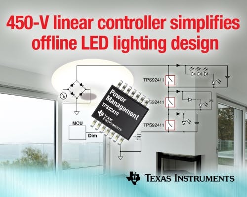 TI announces linear LED driver IC, supports direct-AC designs