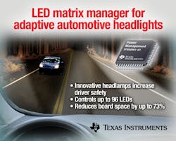 TI adds to automotive LED lighting products, enabling adaptive LED headlamp designs with matrix manager IC