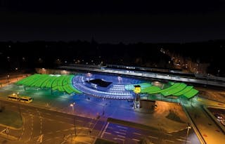 Insta Elektro RGBW LED luminaires and controls produce artistic lighting effects at Essen-Steele transport hub