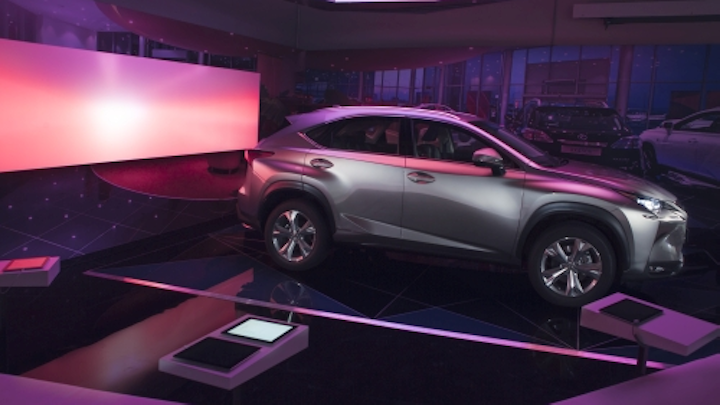 Philips combines luminous textiles and connectivity in auto dealer SSL project