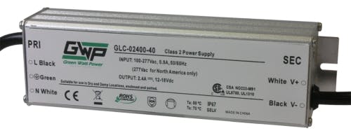 Green Watt Power debuts 40W LED power supply with voltage range from 100-277 VAC