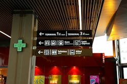 Tridonic LED modules and LNU dimmers optmize legibility and energy efficiency of Lyon airport LED signage