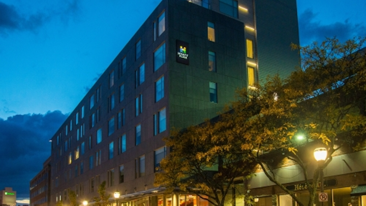 iLight Plexineon luminaires define hotel facade with LED lighting in Portland, Maine