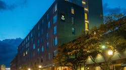 iLight Plexineon luminaires define hotel facade with LED lighting in Portland, Maine iLight Plexineon luminaires define hotel facade with LED lighting in Portland, Maine