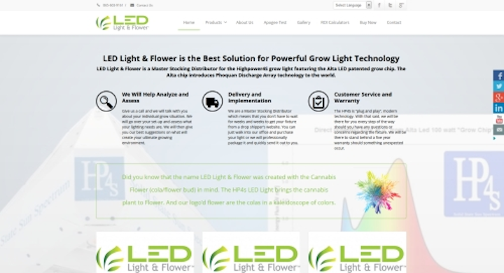 LED Light & Flower unveils new website dedicated to LED horticultural lighting