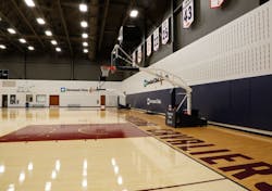 Cleveland Cavaliers light NBA practice facility with GE Albeo LED high-bay fixtures for sports lighting