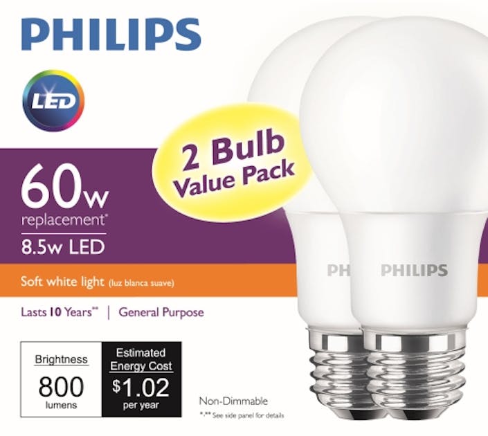 Inhalere sød forslag Philips Lighting delivers sub-five dollar 60W-equivalent LED lamp | LEDs  Magazine