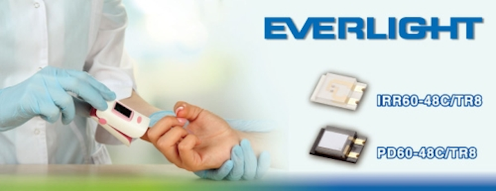 Everlight Electronics' IR emitter and PIN photodiode are used in life science applications such as oximeters