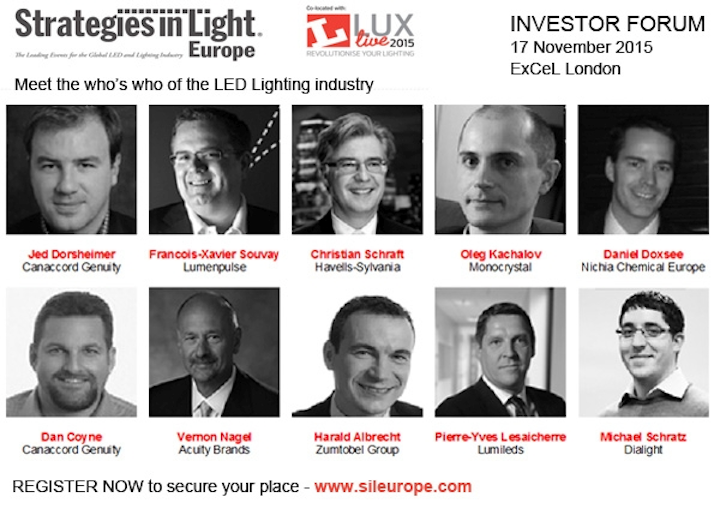 SIL Europe Investor Forum provides the expert's view on opportunities in LED and lighting industry