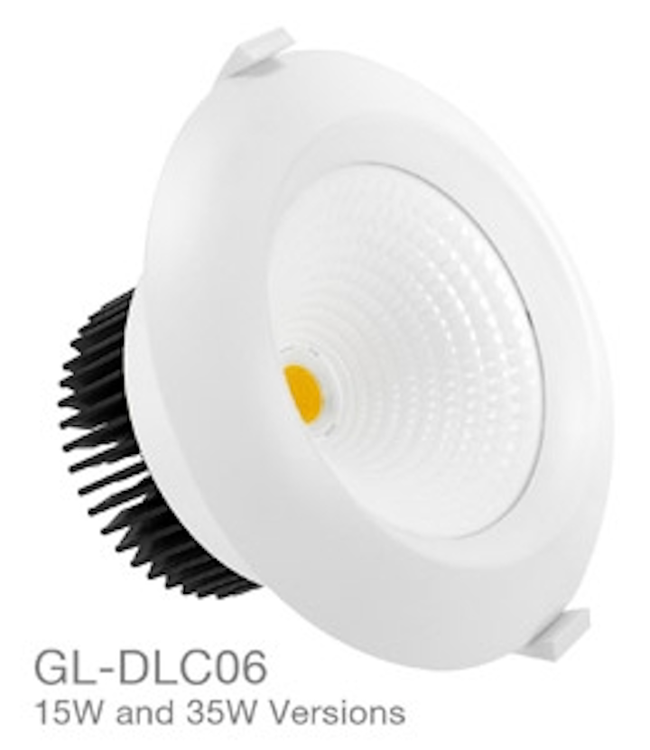GlacialLight's 6-in. recessed LED downlight achieves efficacy over 100 lm/W