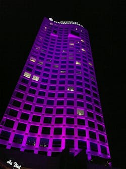 Hermes illuminates Mexico&apos;s 150m Paragon Tower with PR Lighting LED fixtures