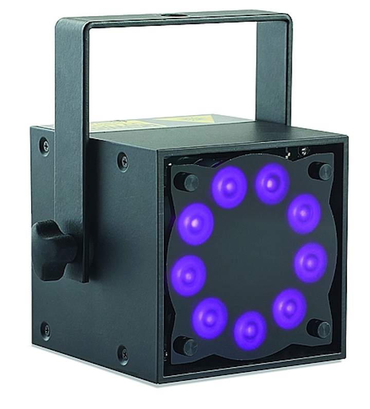 Rosco debuts Miro Cube LED entertainment luminaire with The Black Tank UV LED technology for fluorescent stage illumination