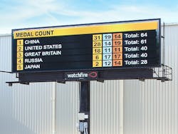 Watchfire RSS Feed updates digital billboards and signs with Olympic medal counts
