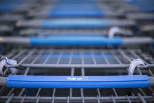 By tracking shopping cart movement around a store, retailers can get a better understanding of customer behavior. Acuity did not reveal the names of users of its new asset tracking system. The company is believed to already be working with Walmart and Target on people-oriented indoor-positioning services. (Photo credit: Walmart.)