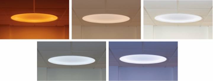 The Symmetry LED luminaire from Visa Lighting offers tunable lighting capability for use in human-centric lighting applications such as healthcare and education.
