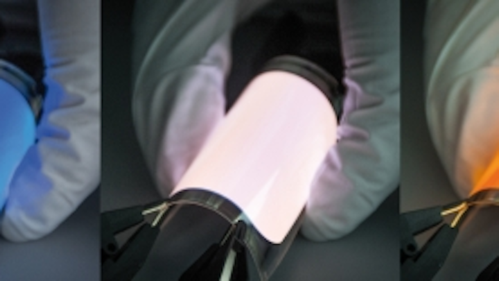 Fraunhofer will show its new flexible, color changing OLEDs next week. (Photo credit: Fraunhofer FEP.)