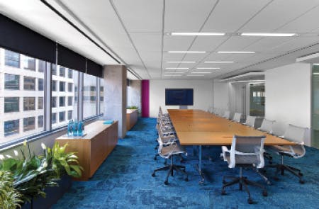 FIG. 1. The ASID project incorporates circadian-optimized electric lighting as well as daylighting as part of its WELL certified design. (Photo credit: Benya Burnett Consultancy/Eric Laingnal/Perkins &amp; Will Architects.)