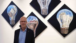 Good Light Group chairman Jan Denneman is a man on a nutritional light mission. He lives, breathes and even paints light, such as his reflecting bulb artwork hanging at Signify headquarters in Eindhoven. (Photo credit: Image courtesy of Jan Denneman.)