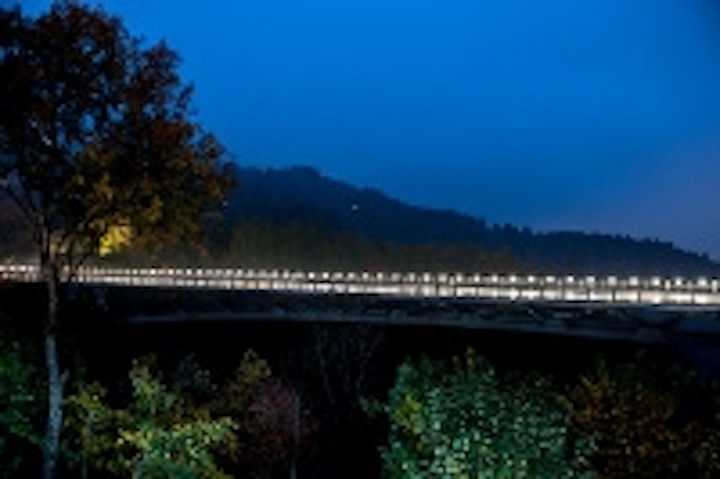 Lec Customized Optics For Guardrail Mounted Led Fixtures That Light The Saint Gervais Bridge Leds Magazine