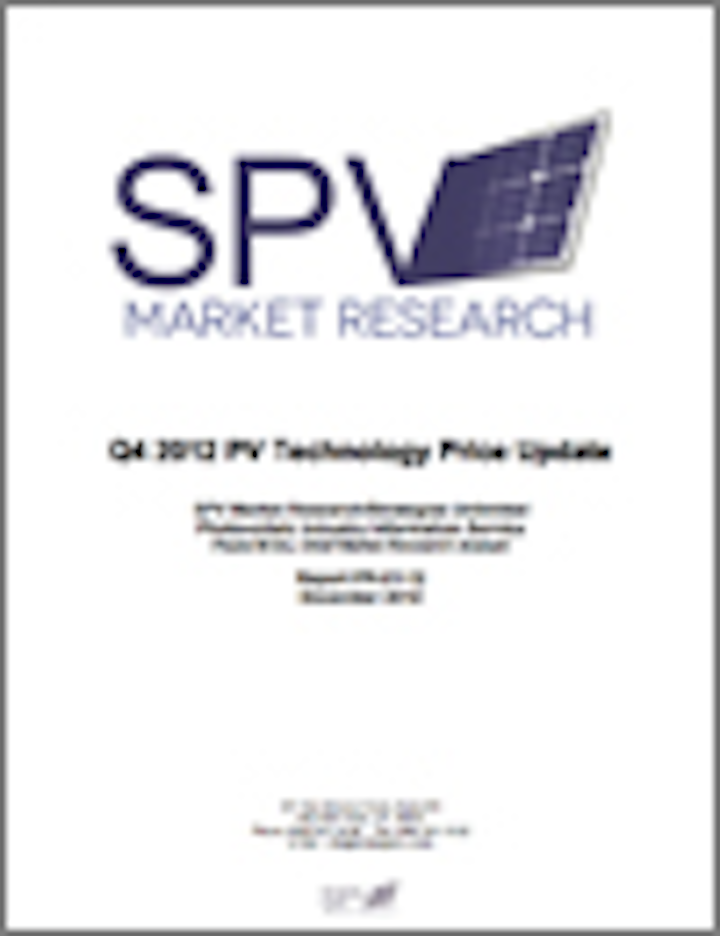 Q4 2012 PV Cell and Module Pricing Update