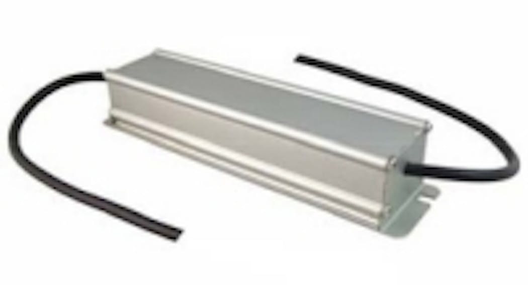 Rugged, constant current power supply drives largescale LED lighting