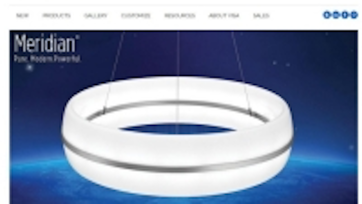 Visa Lighting's website redesign offers gallery, resources, and improved lighting product search