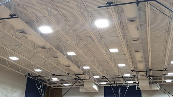 FSG is no stranger to the commercial lighting business. The 35-year-old company has provide lighting at many locations, such in this school gymnasium project. (Photo credit: Image courtesy of Facility Solutions Group.)