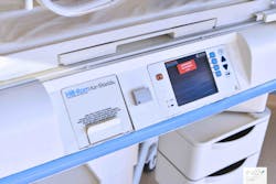 An Ingy asset tracking tag (the gray box in the middle) attached to this incubator helps to track the equipment’s movement around the hospital. An Ingy asset tracking tag (the gray box in the middle) attached to this incubator helps to track the equipment’s movement around the hospital.