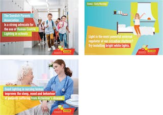 LightingEurope&rsquo;s #BetterLighting campaign seeks to educate the public as well as policy makers on the benefits of human-centric lighting designed to support health and wellbeing across many demographics, as seen in its educational graphic examples.