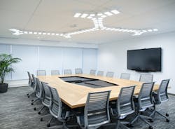 OLEDs can deliver light with less energy in the blue spectrum, which may be useful in human-centric lighting designs supporting biorhythms. (Photo credit: Acuity Brands.) OLEDs can deliver light with less energy in the blue spectrum, which may be useful in human-centric lighting designs supporting biorhythms. (Photo credit: Acuity Brands.)