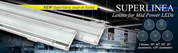 SUPERLINEA Lenses for Mid Power LEDs