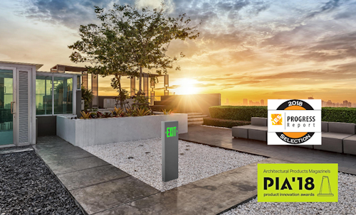 PORTAL EXIT is a ground mounted exit signage solution for exterior use.