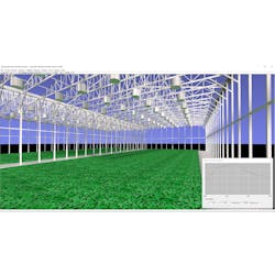 Virtual spectroradiometer in a greenhouse environment.