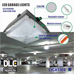 DLC Qualified Lightide LED garage & Canopy Lights DLC Qualified Lightide LED garage & Canopy Lights
